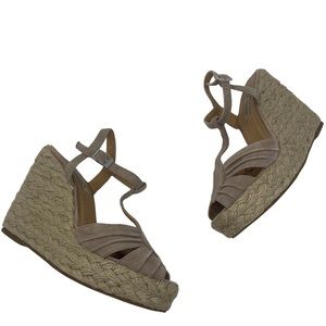 Steve Madden Marvilis Blush Suede Platform Wedge Ankle Strap Sandals Size 8